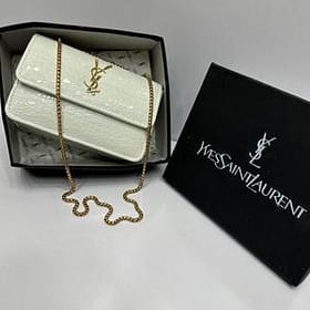 Elegant Minimalist White Leather Crossbody Bag 
