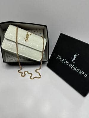 Elegant Minimalist White Leather Crossbody Bag 