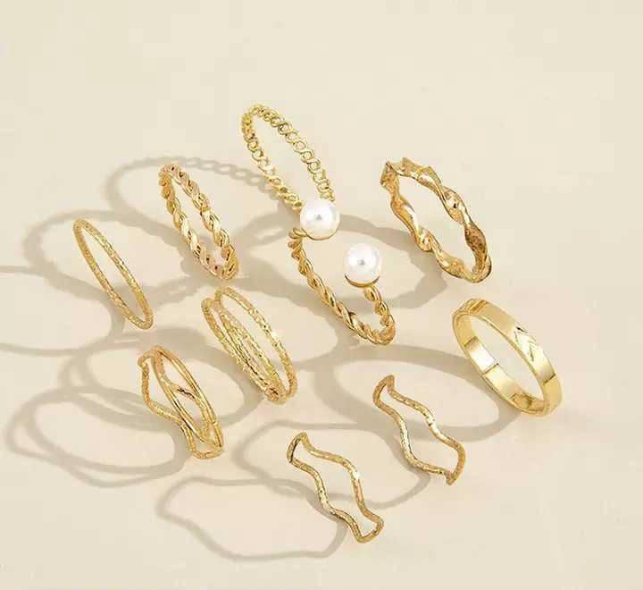 TrendyGold Rings Set